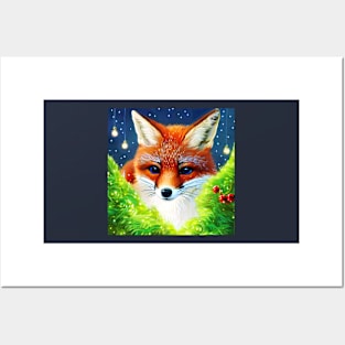 Little Fox Christmas Posters and Art